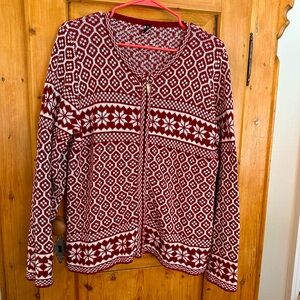Nordic Cardigan Brought Back From Norway Zip Up Size XL Unique European